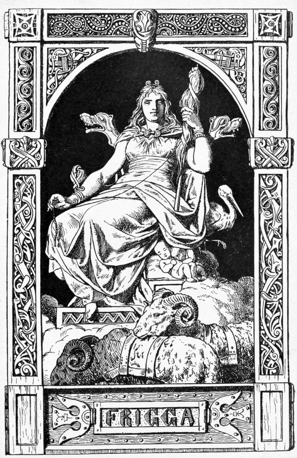 Depiction of Frig by Johannes Gehrts (1855–1921)