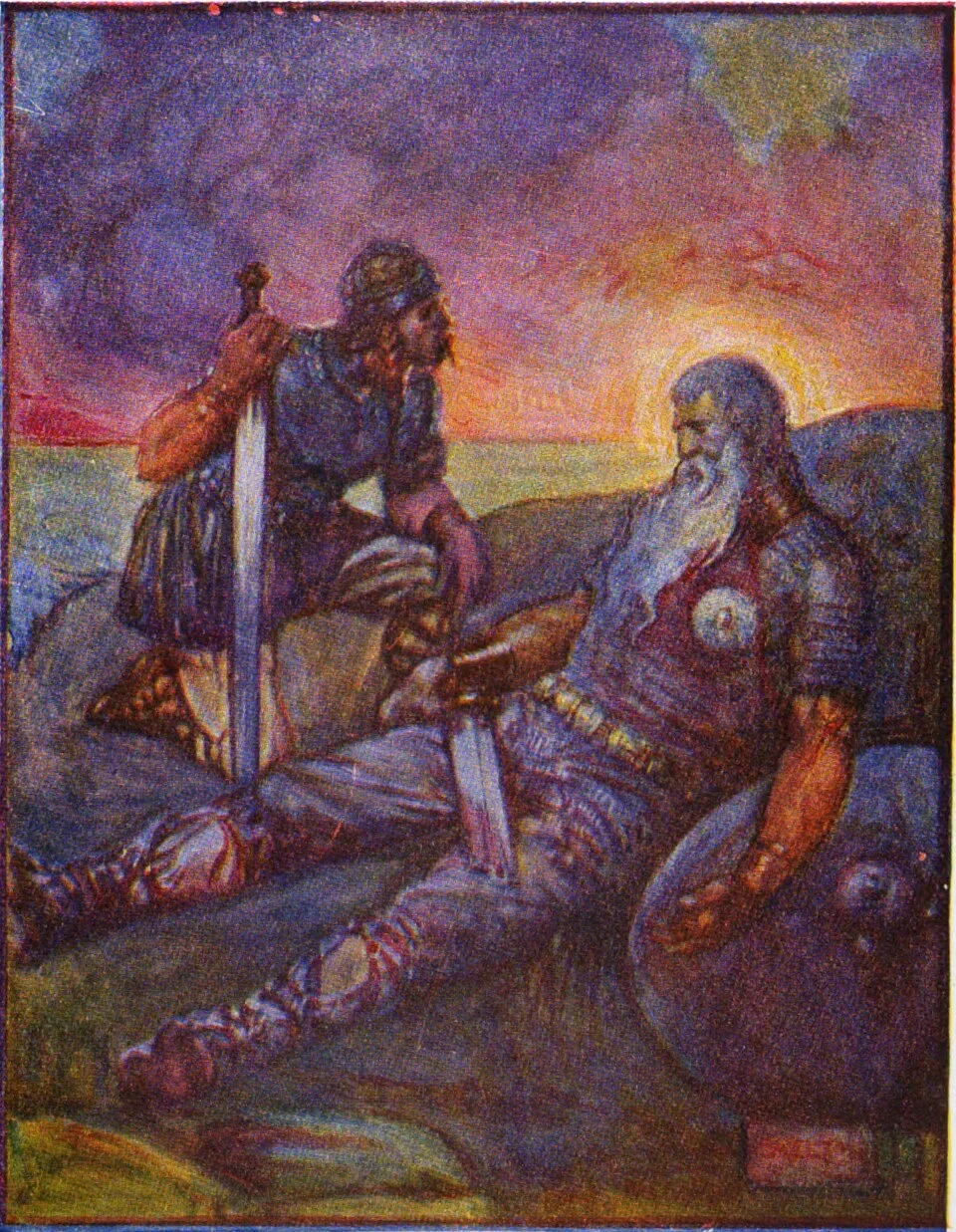 Depiction of Wiglaf by J. R. Skelton