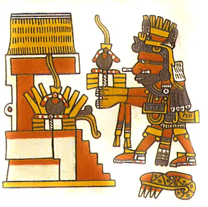 Depiction of Xiuhtecuhtli by cleaned up and touched up by User:Madman2001