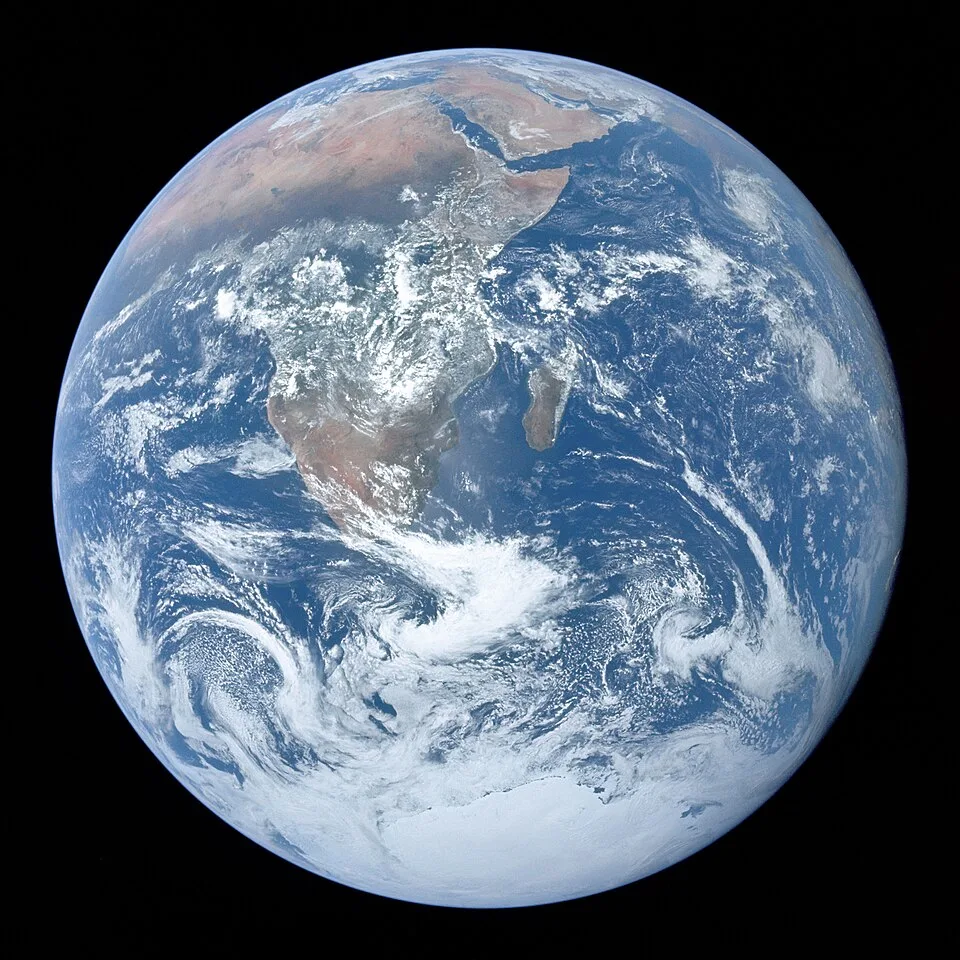 Depiction of Earth by NASA/Apollo 17 crew; taken by either Harrison Schmitt or Ron Evans