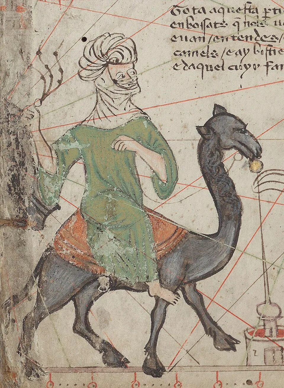 Depiction of Abu Bakr ibn Umar by Abraham Cresques