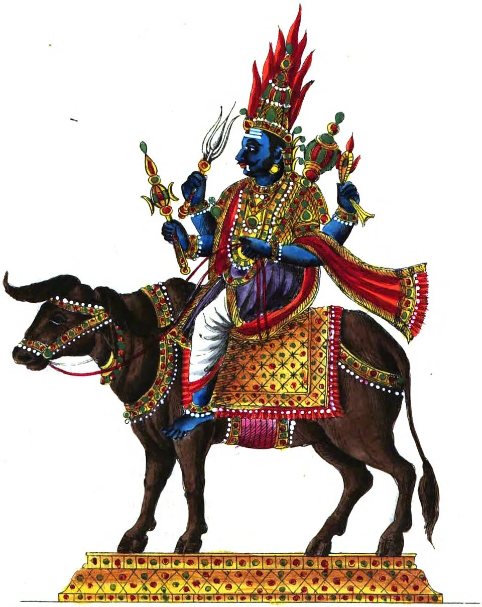 Depiction of Yama by E. A. Rodrigues