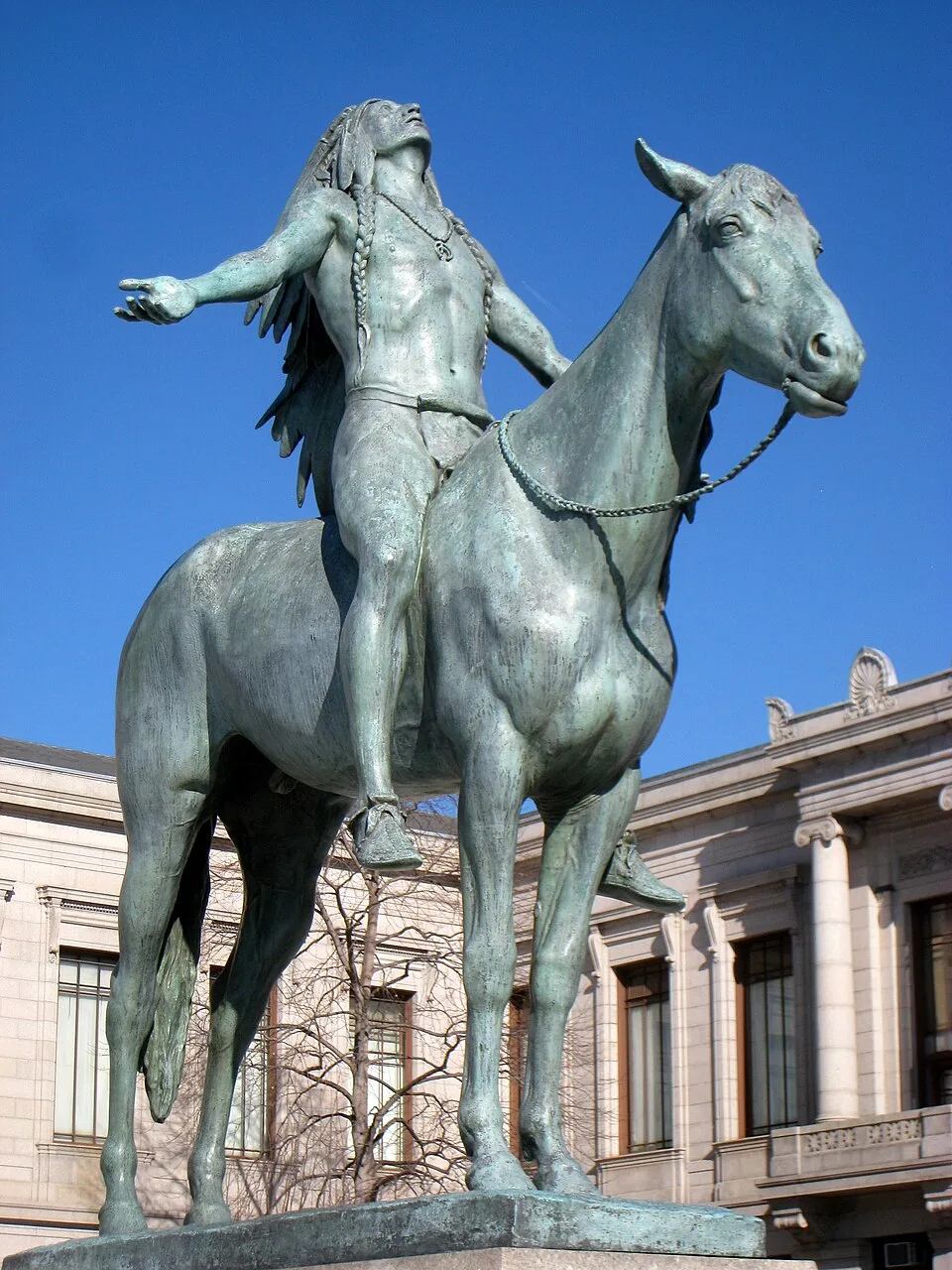 Depiction of Great Spirit by Sculpted by Cyrus E. Dallin; I took this photograph.