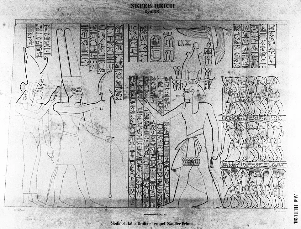 Depiction of Ramesses III by Carl Richard Lepsius (1810-1884), https://en.wikipedia.org/wiki/Karl_Richard_Lepsius