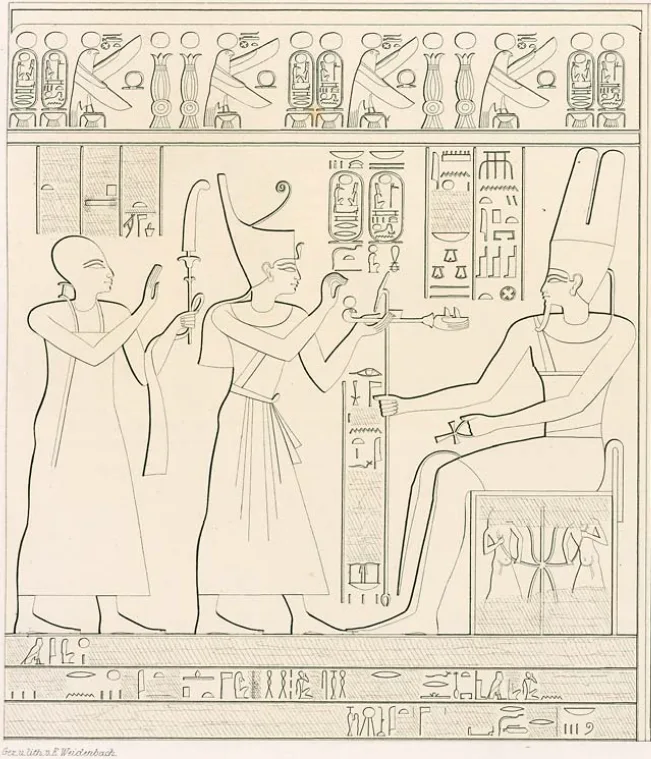 Depiction of Setnakhte by Karl Richard Lepsius (1810-84)