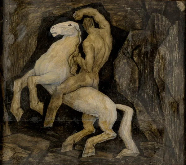 Depiction of Kalevipoeg the Hero by Kristjan Raud