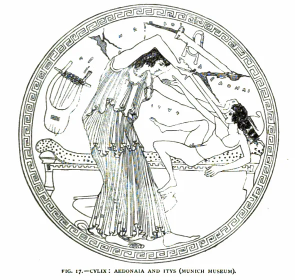 Depiction of Aedon by E Harrison and DS MacColl