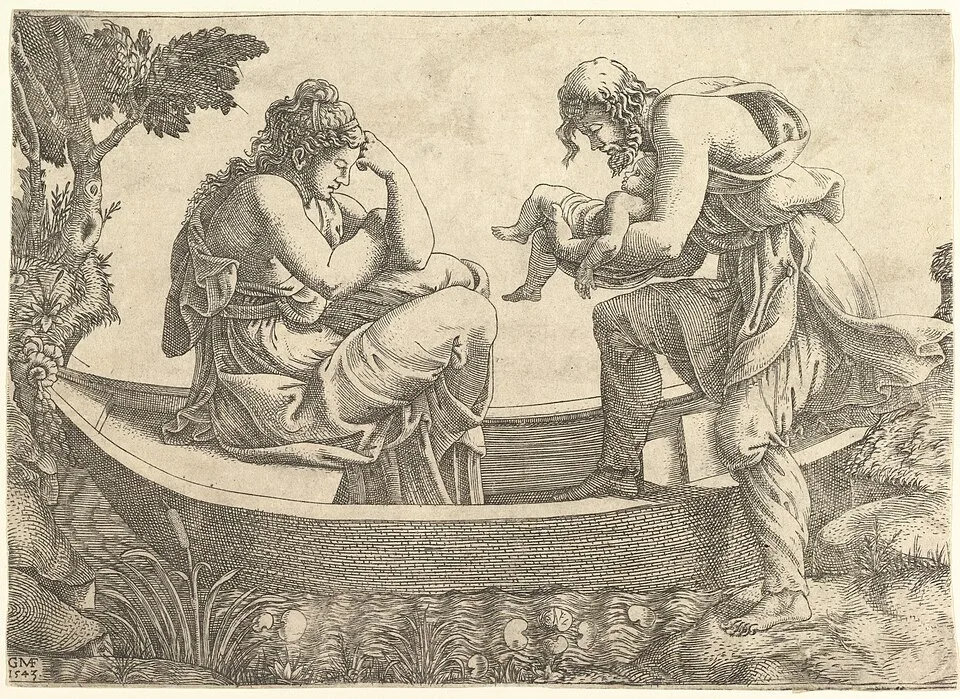 Depiction of Acrisius by Giorgio Ghisi / Giulio Romano