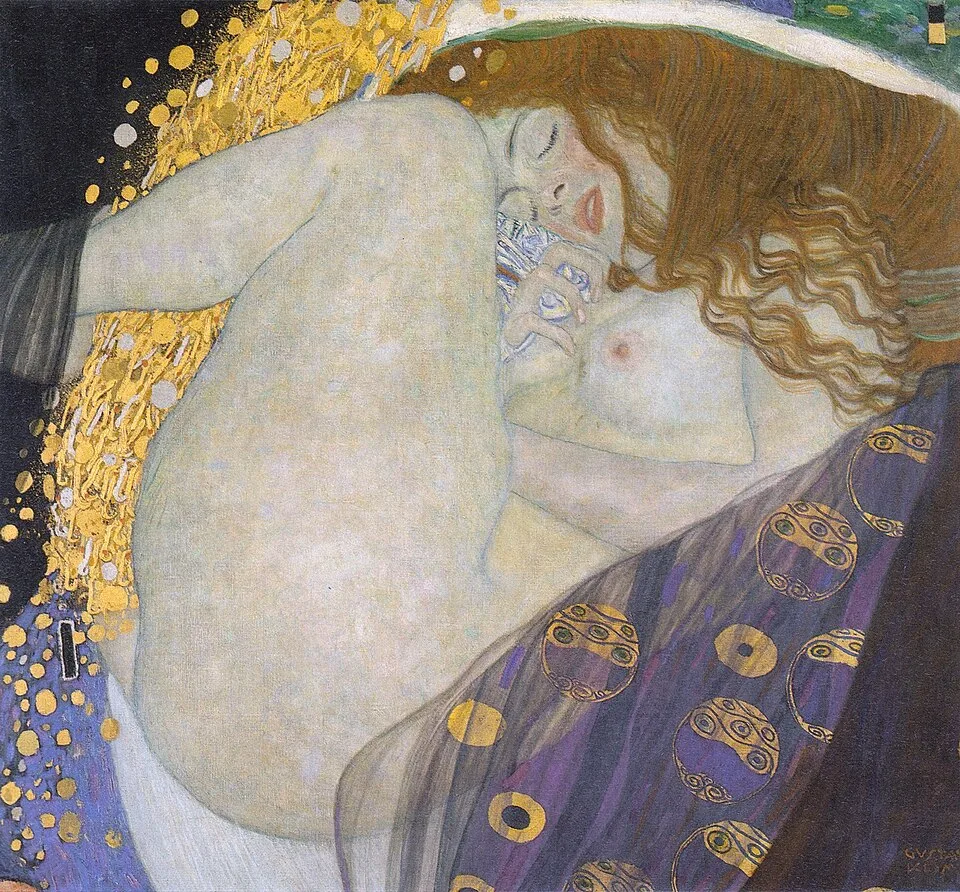 Depiction of Danae by Gustav Klimt