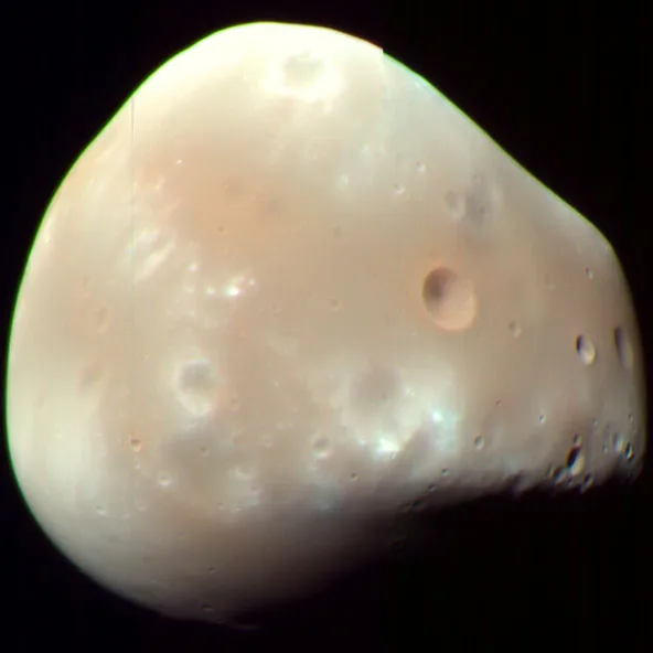 Depiction of Deimos by NASA/JPL-caltech/University of Arizona