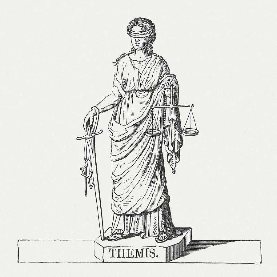 Depiction of Themis by Illustrated by Engravings on Wood.