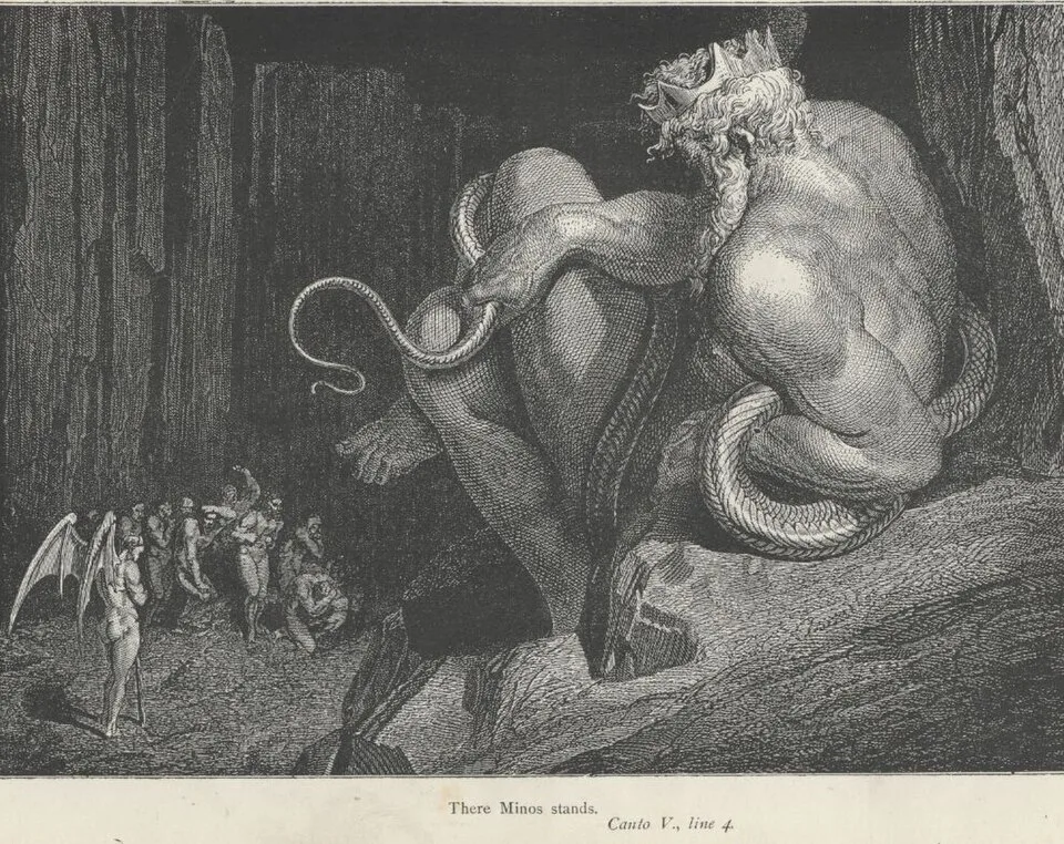 Depiction of Minos by Gustave Doré