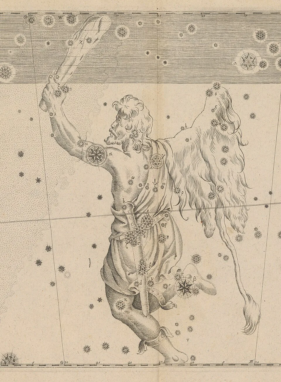 Depiction of Orion by Johann Bayer