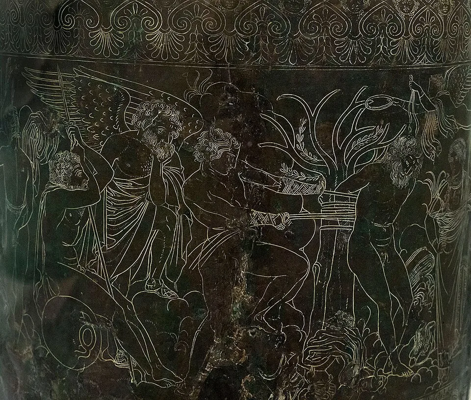 Depiction of Pollux by Novios Plautios (340-330 BCE) photos by Egistos Sani