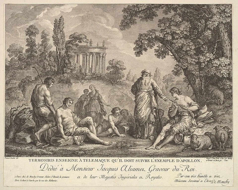 Depiction of Telemachus by Pietro Antonio Martini / François Boucher / Jean Baptiste Patas