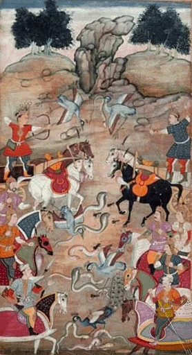 Depiction of Babhruvāhana by sangha , mughal artist