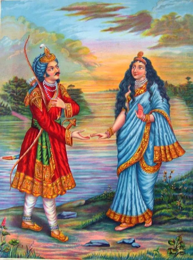 Depiction of Śāntanu by Chore Bagan Art Studio
