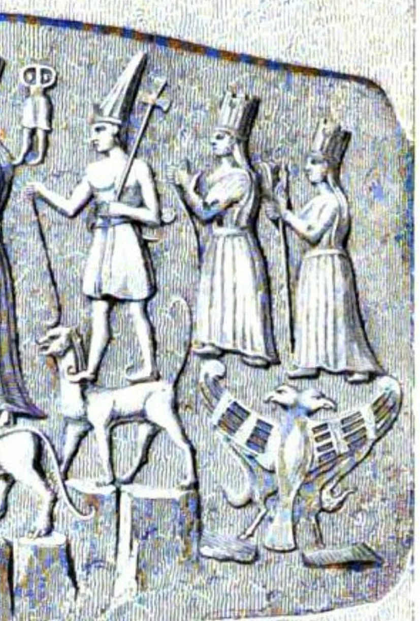 Depiction of Sharruma by Charles Texier