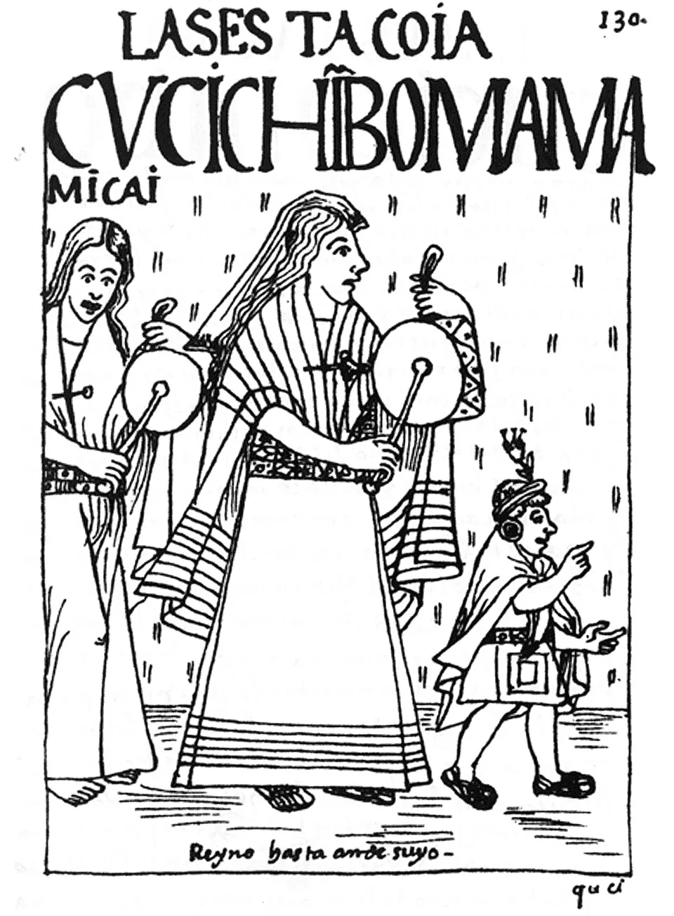 Depiction of Mama Micay by Felipe Huaman Puma de Ayala