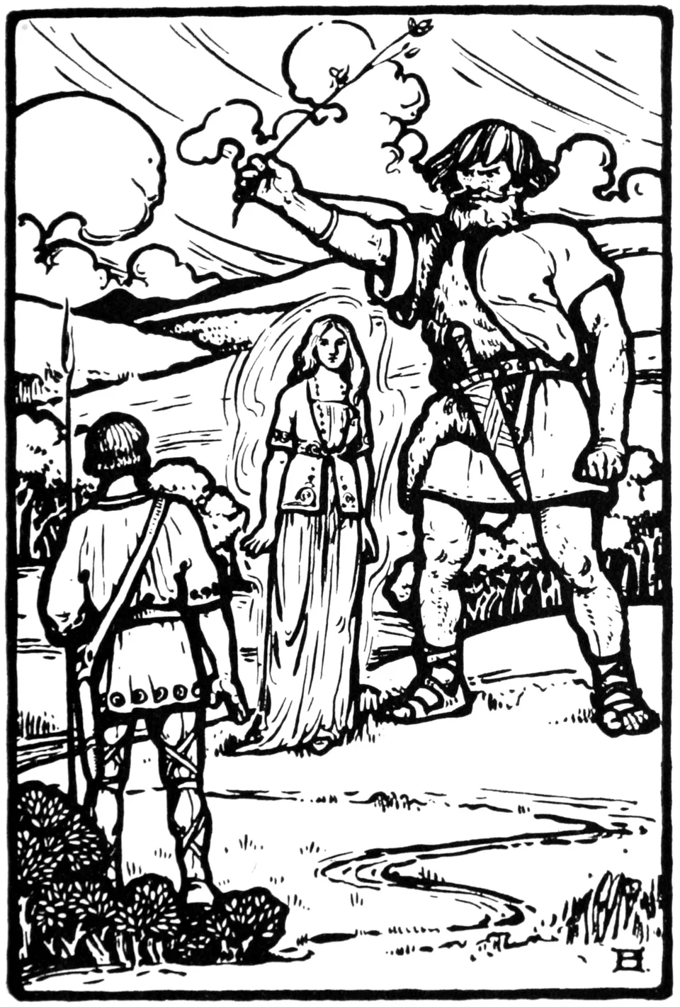 Depiction of Scáthach by Beatrice Elvery