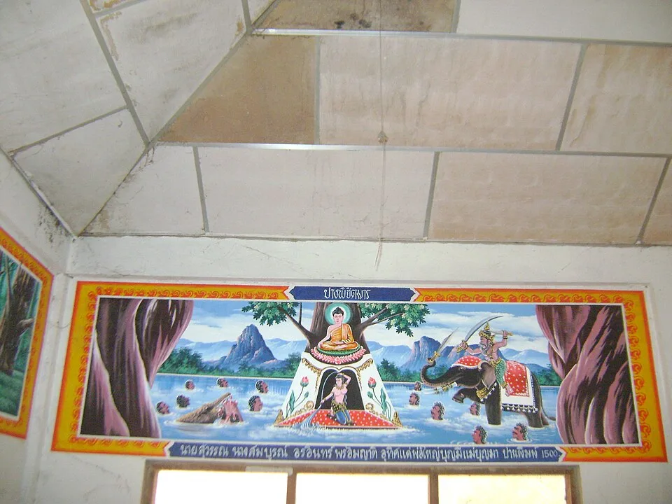 Depiction of Preah Thorani, the Earth Goddess who Wrings the Waters by Pawyilee