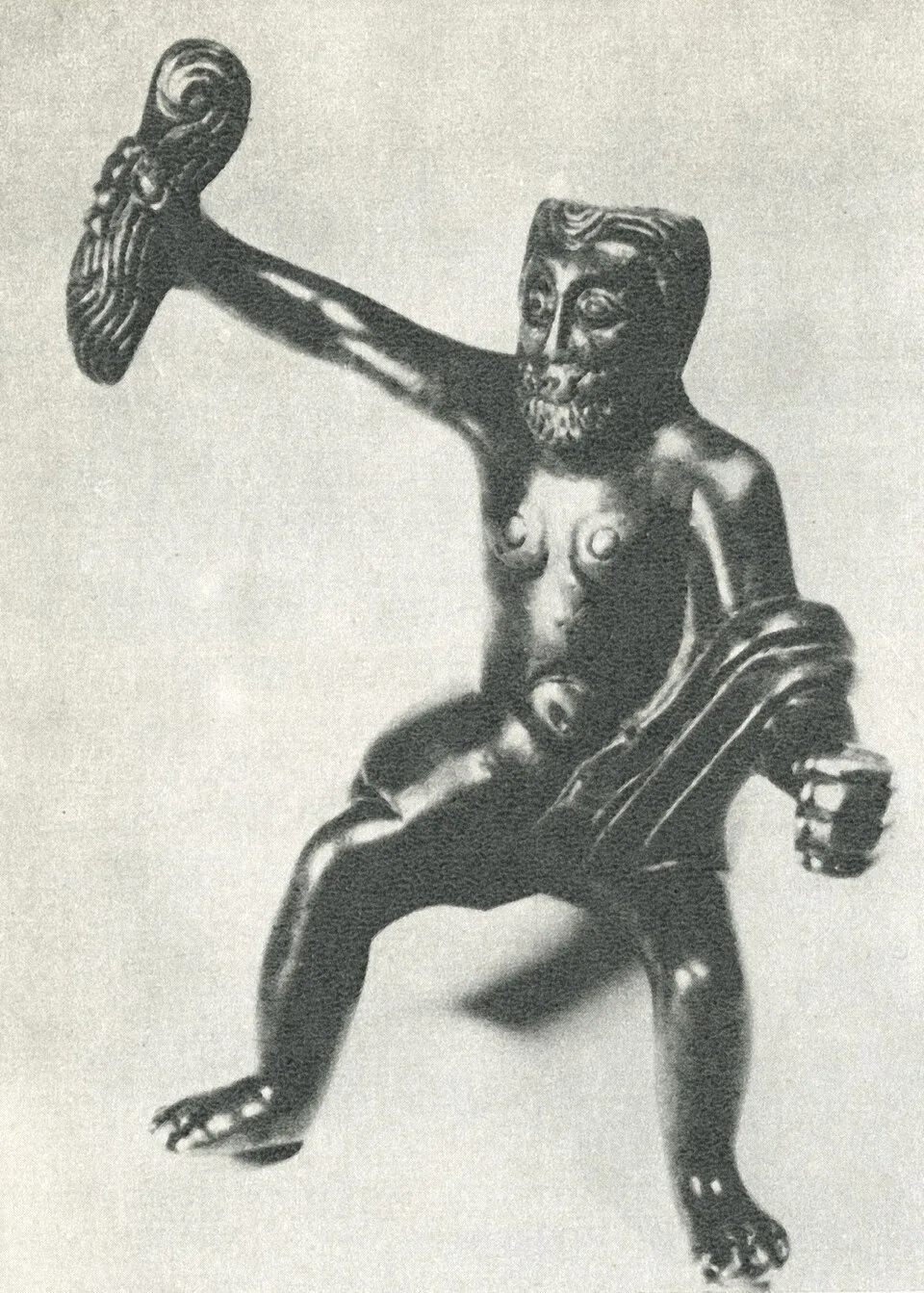 Depiction of Perkūnas by Society for the Protection of Monuments and Local History of the Lithuanian SSR (Lietuvos TSR paminklų apsaugos ir kraštotyros draugijos)