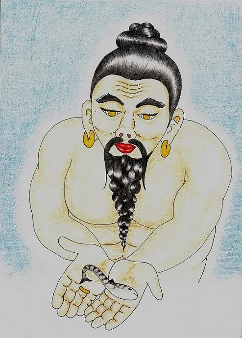 Depiction of Lainingthou Sanamahi by Jamesoinam