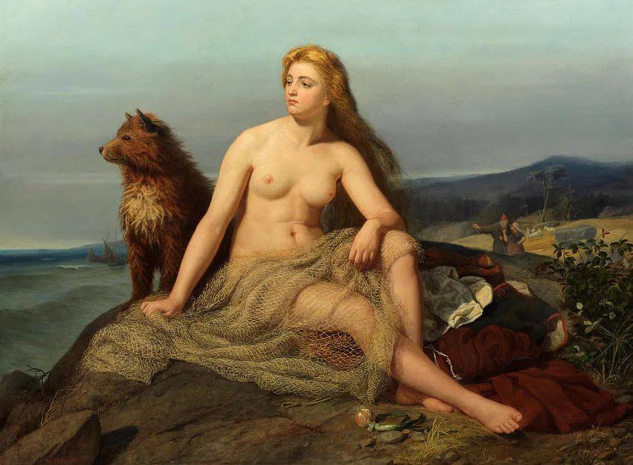 Depiction of Áslaug by Mårten Eskil Winge