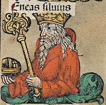 Depiction of Aeneas Silvius by Michel Wolgemut, Wilhelm Pleydenwurff