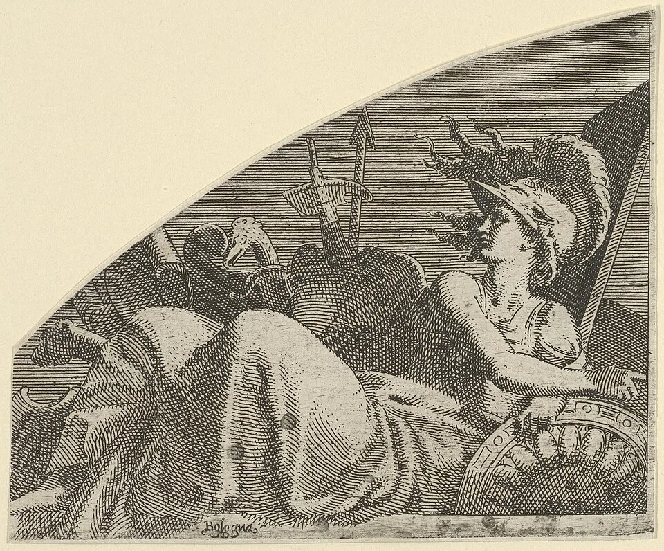 Depiction of Bellona by Léon Davent / Francesco Primaticcio