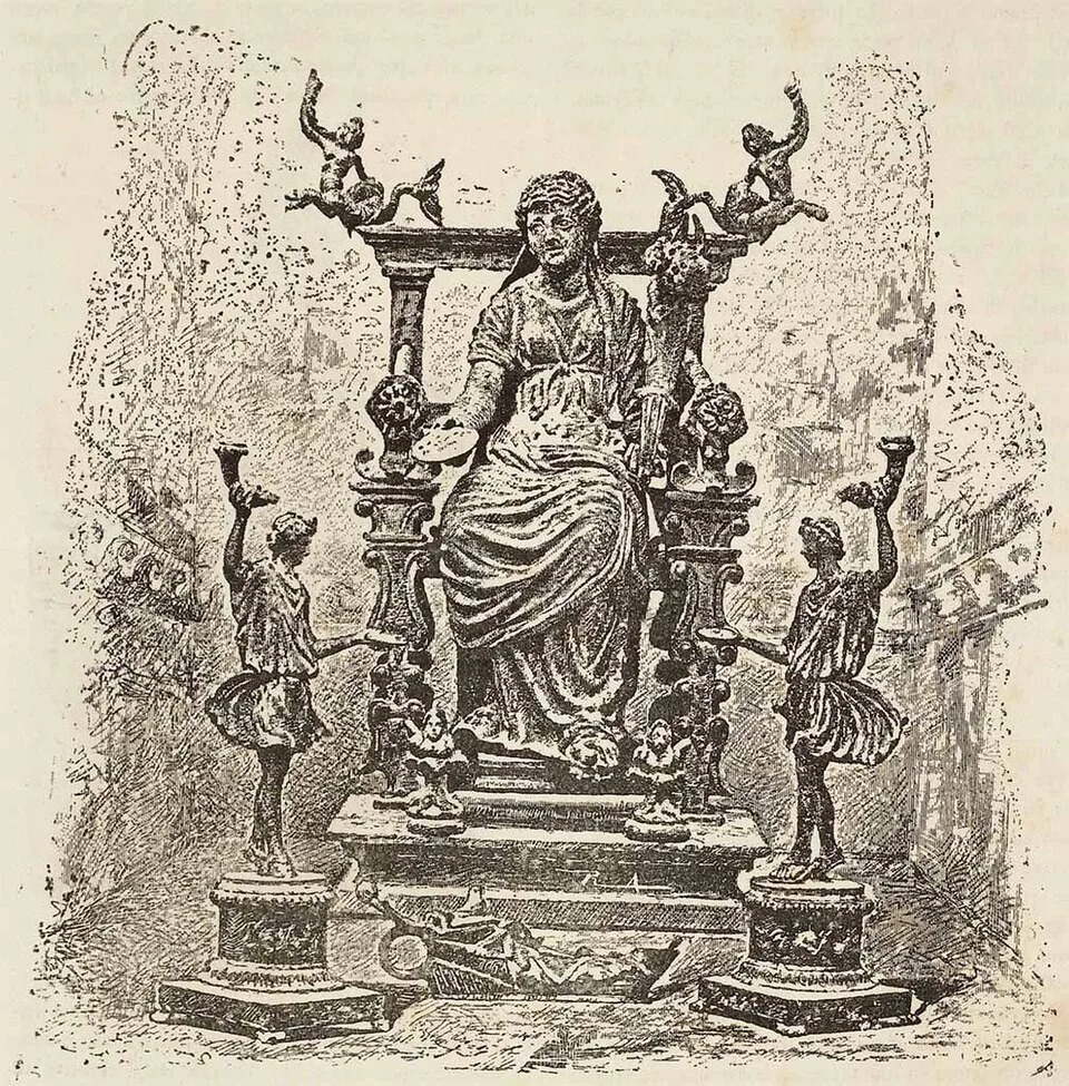 Depiction of Fortuna by unknown 1st century Roman artists work reproduced by 19th century artists