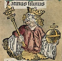 Depiction of Latinus Silvius by Michel Wolgemut, Wilhelm Pleydenwurff