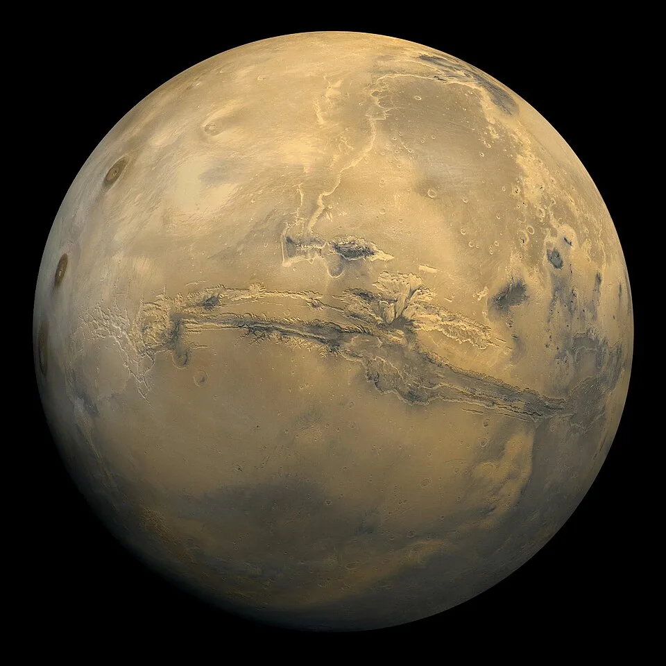 Depiction of Mars by Mars_Valles_Marineris.jpeg: NASA picture derivative work: Lošmi (talk)