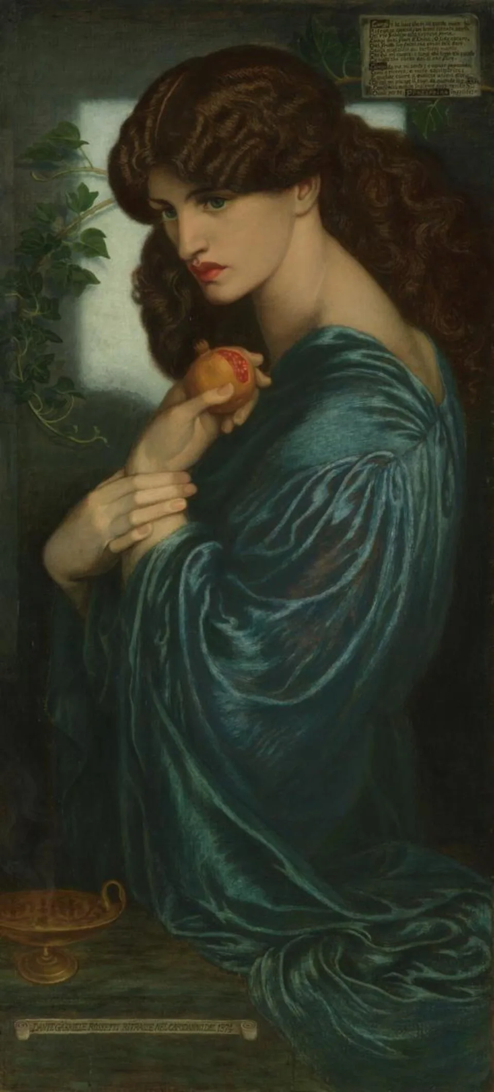 Depiction of Proserpina by Dante Gabriel Rossetti