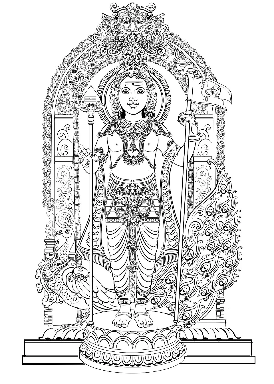 Depiction of Murugan by Valluvar Vallalar Vattam