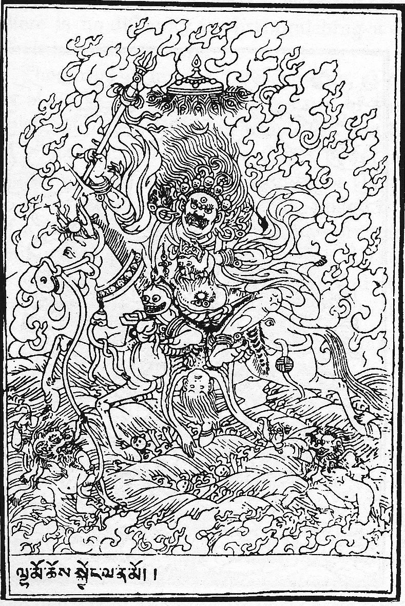 Depiction of Palden Lhamo by L. Austine Waddell