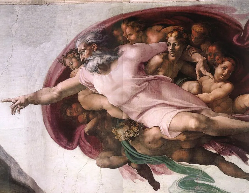 Depiction of Supreme Being by Michelangelo